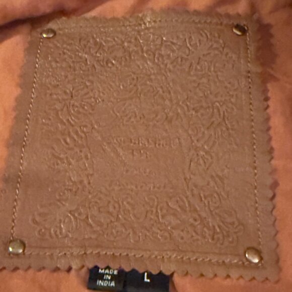 Women's Cognac Brown Leather Jacket - Large - Picture 2 of 2